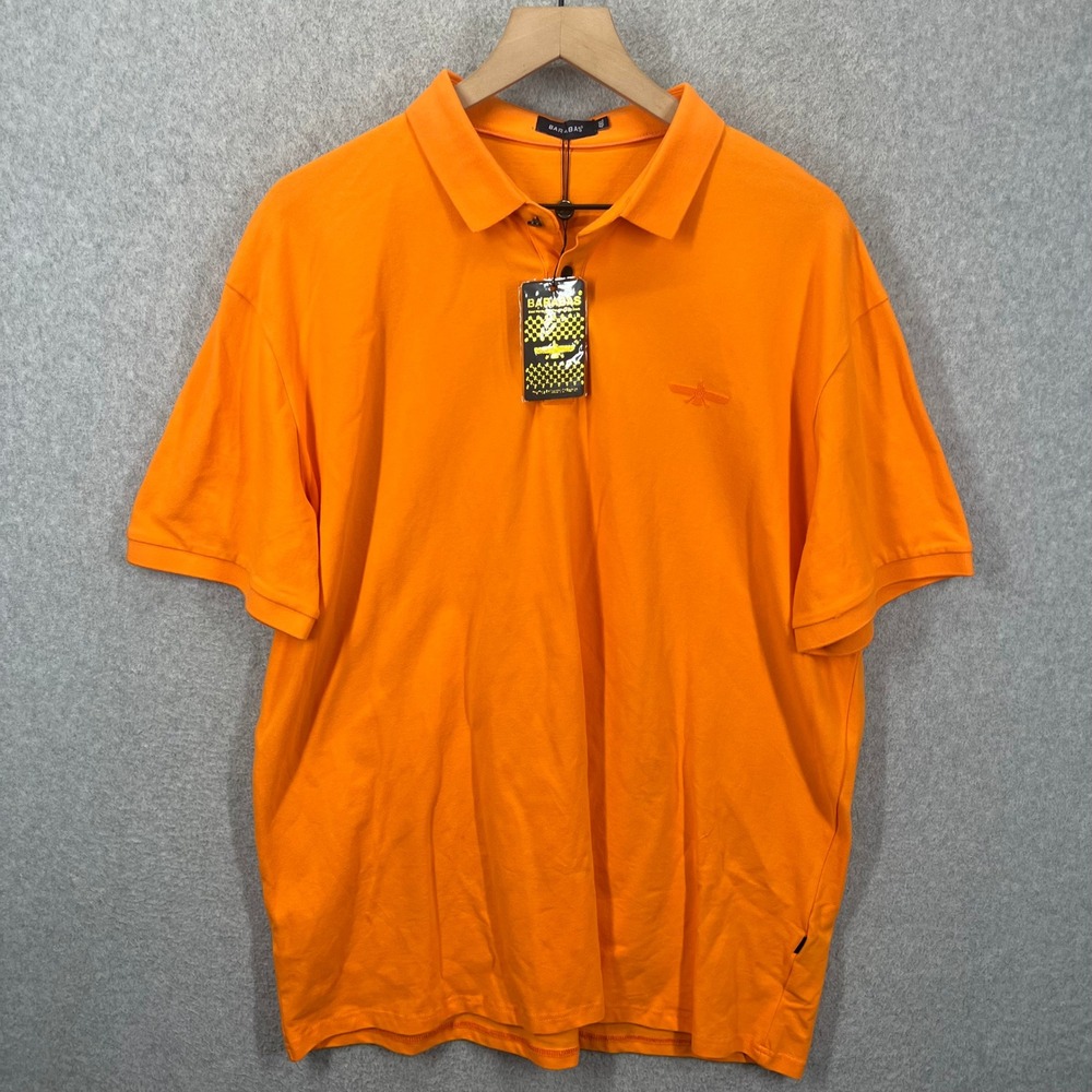 Barabas Polo Shirt‎ Mens 4XL Orange Short Sleeve Bird Logo Casual NWT